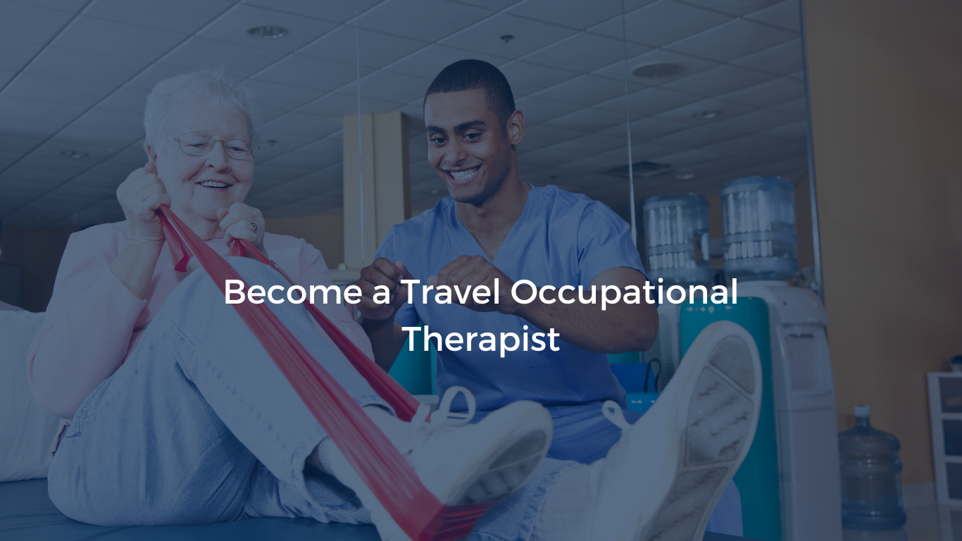 Image showing an occupational therapist engaged in therapy with a patient, illustrating the concept of becoming a travel occupational therapist.