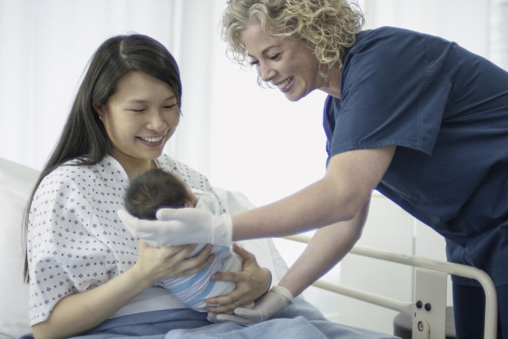 Postpartum Nurse Working