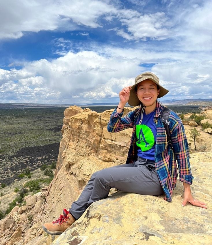 Anders traveler hiking a mesa in New Mexico