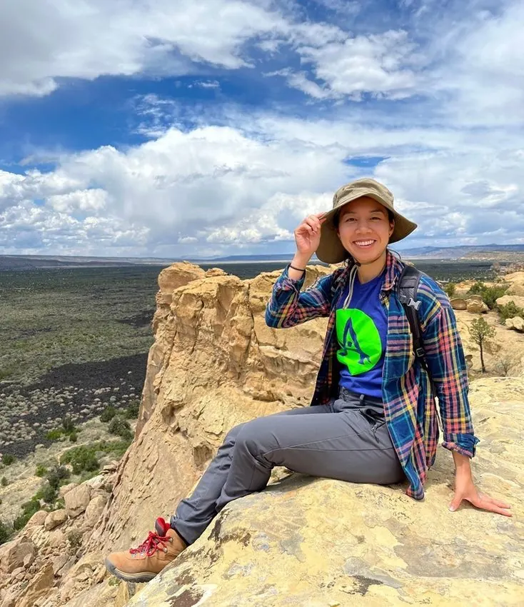 Anders traveler hiking a mesa in New Mexico
