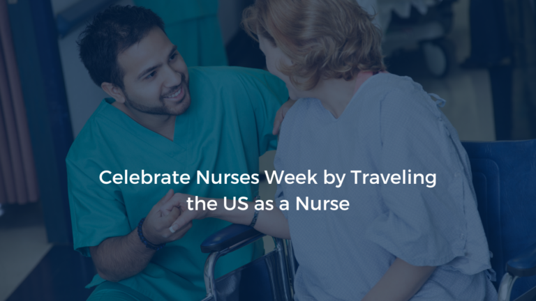 Image of male nurse Charles assisting a patient in a hospital setting, representing the blog 'Celebrate Nurses Week by Traveling the US as a Nurse