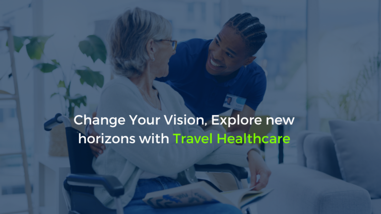 Ian, a travel healthcare worker, assists a patient in a medical setting, symbolizing the theme of the blog 'Change Your Vision, Explore New Horizons with Travel Healthcare