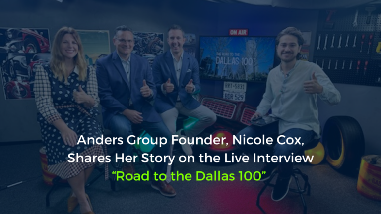 Nicole Cox, Co-Founder of Anders Group, and other guests appear on the live interview 'Road to the Dallas 100,' discussing their entrepreneurial journeys and achievements.
