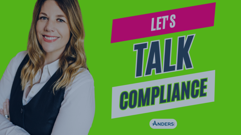 Cover image for the blog titled 'Navigating Compliance: A Guide for Travel Healthcare Workers,' featuring Nicole Cox, Co-Founder of Anders Group, with a professional yet approachable design