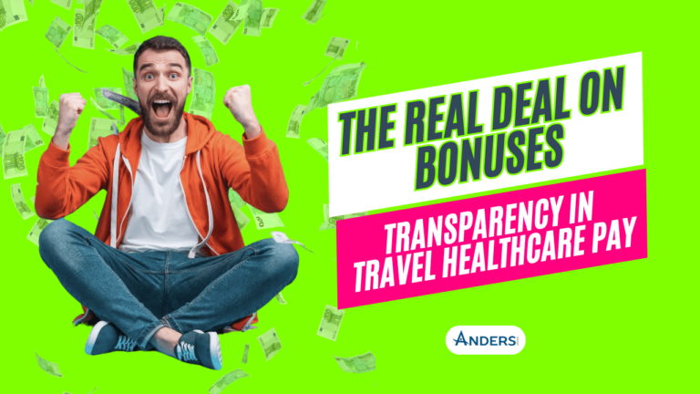 Blog header image with the title 'The Secret Behind Travel Healthcare Bonuses