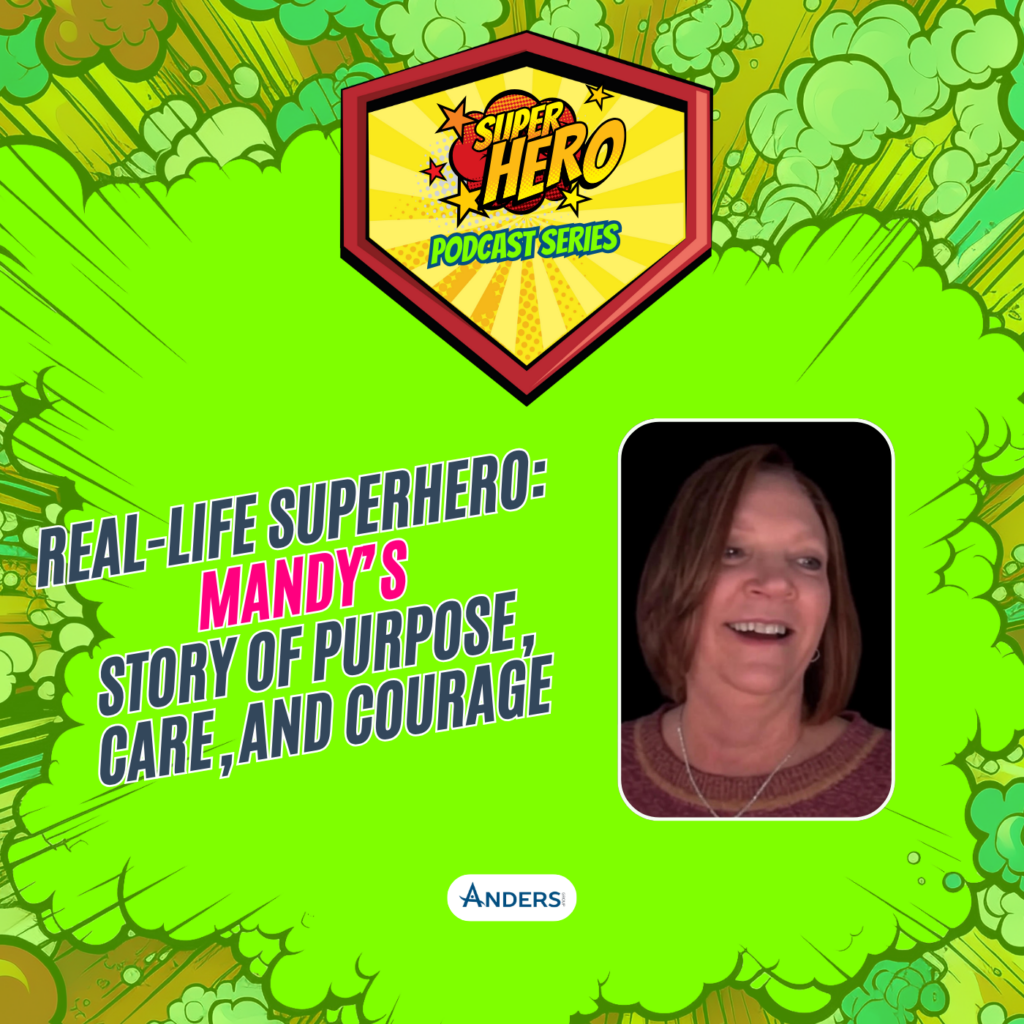 Cover image for the blog 'Embracing the Superhero Within: Mandy's Journey to Making a Difference,' featuring Mandy smiling confidently, symbolizing strength and purpose