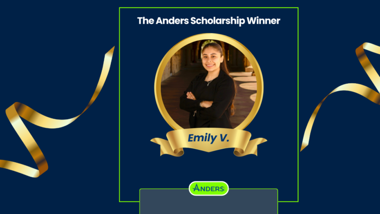 Blog post titled ‘Announcing the 2025 Anders Scholarship Award Winner: Emily V.!’ celebrating this year’s scholarship recipient.