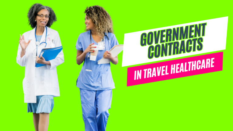 Blog cover image titled "Government Contracts in Travel Healthcare"